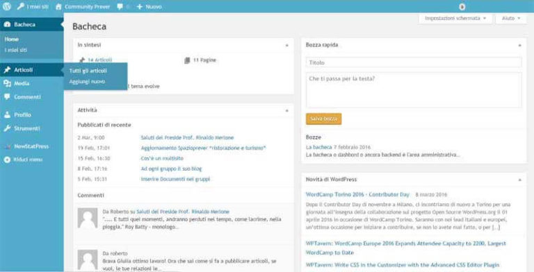 Bacheca con rulo di "autore"