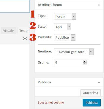  Impostare attributi forum