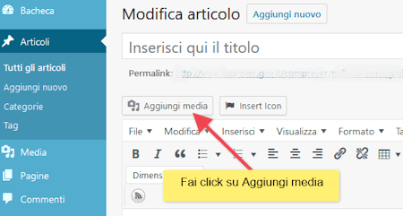Bacheca - aggiungi media