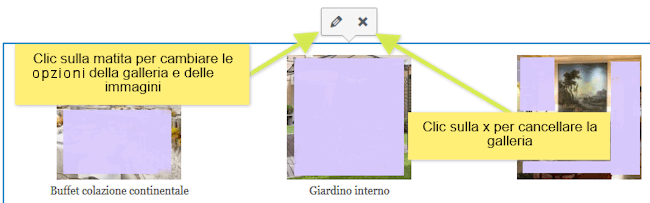 Cambiare opzioni della galleria