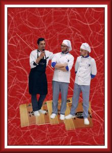 Studenti di cucina con il prfessore