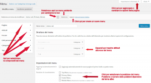 Scheda Crea nuovo menu di wordPress