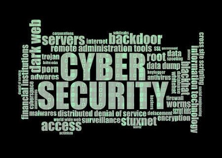 Manifesto con scritte relative alla sicurezza informatica: Cyber Security