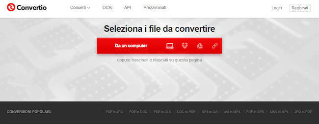 conversione di formato file con Converter
