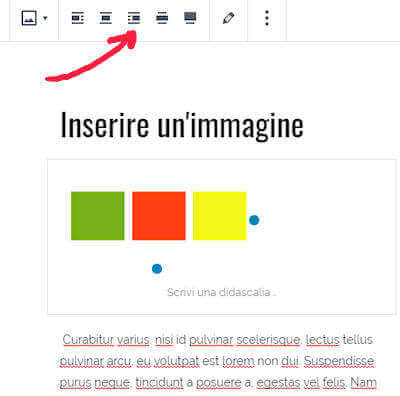 blocco immagine allineamento