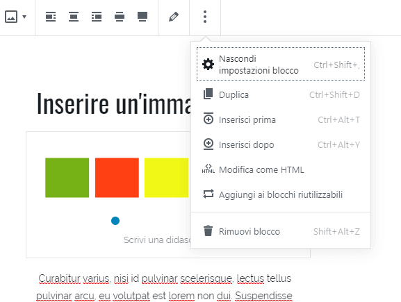 blocco immagine come cancellarlo