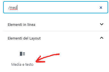 blocco media e testo