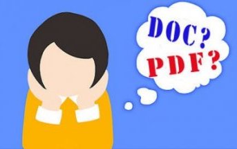 fumetto con nuvola che dice: doc? o pdf?