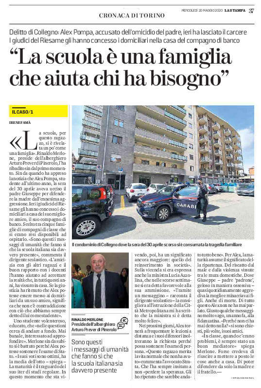 articolo di La Stampa su Alex Pompa