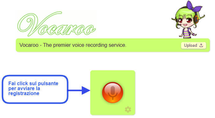 vacaroo avvia registrazione