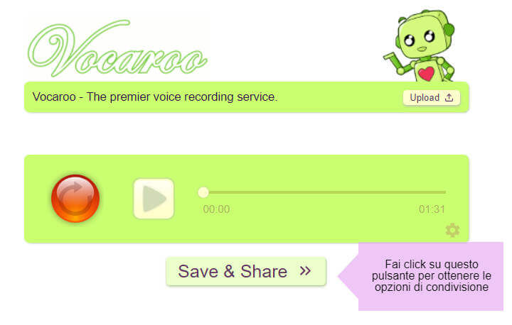 vacaroo registrazione audio