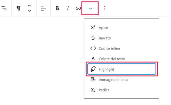 evidenziare il testo