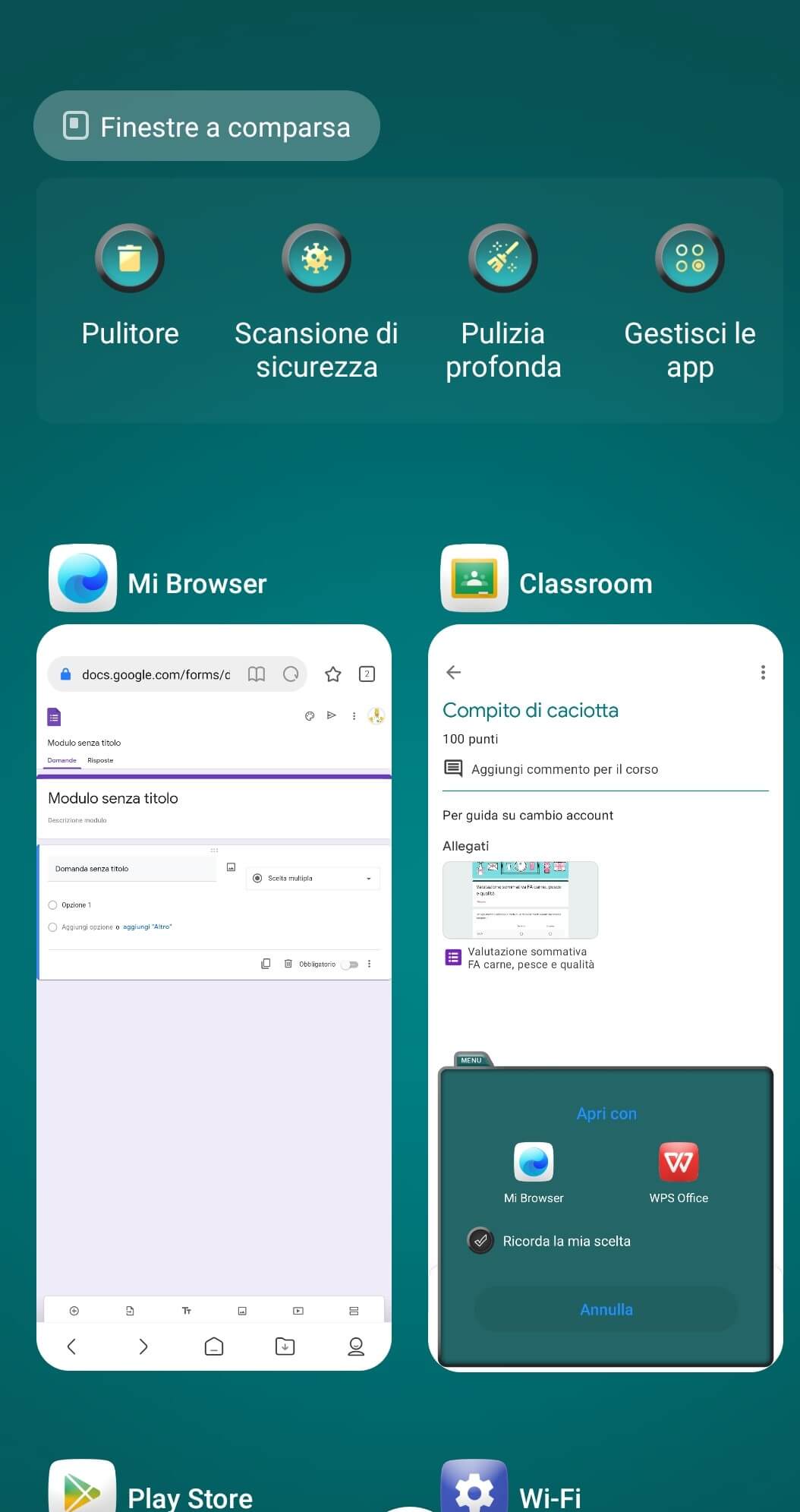 scelta della finestra