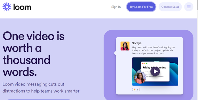Sito Loom strumento cattura video